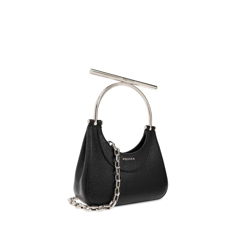 Alexander Mcqueen Black Leather Lamb Handbag Glam Steals