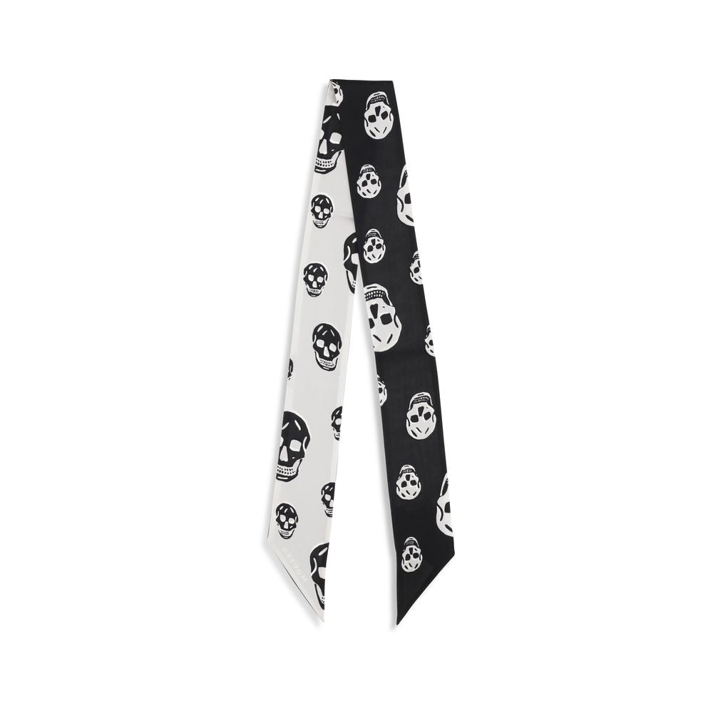 Alexander Mcqueen Black Silk Scarf