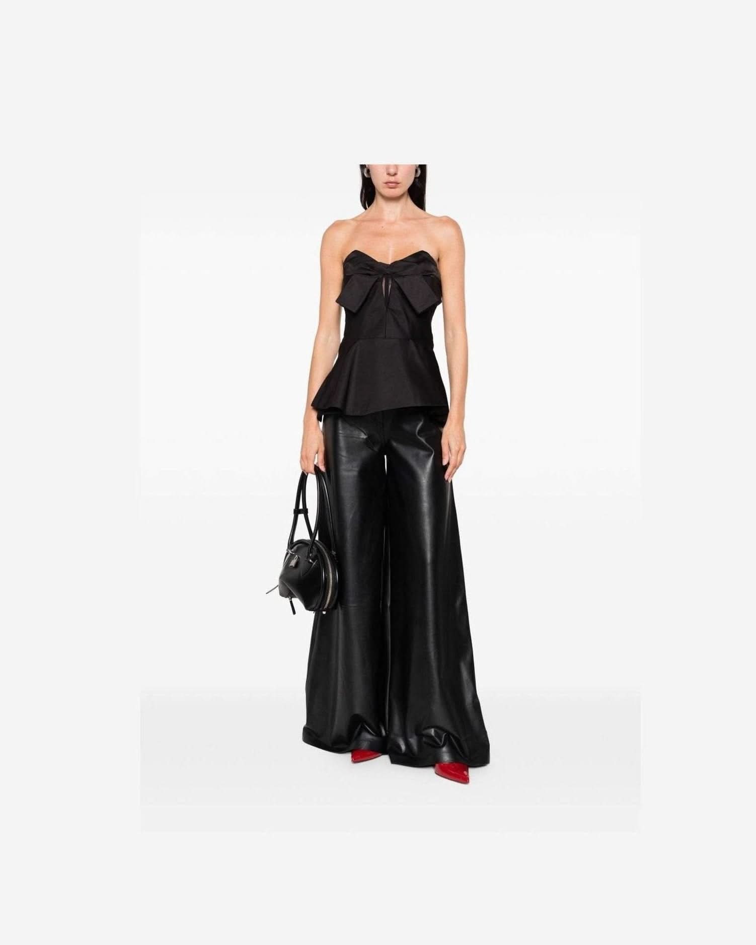 Alexander Mcqueen Black Top Blouses