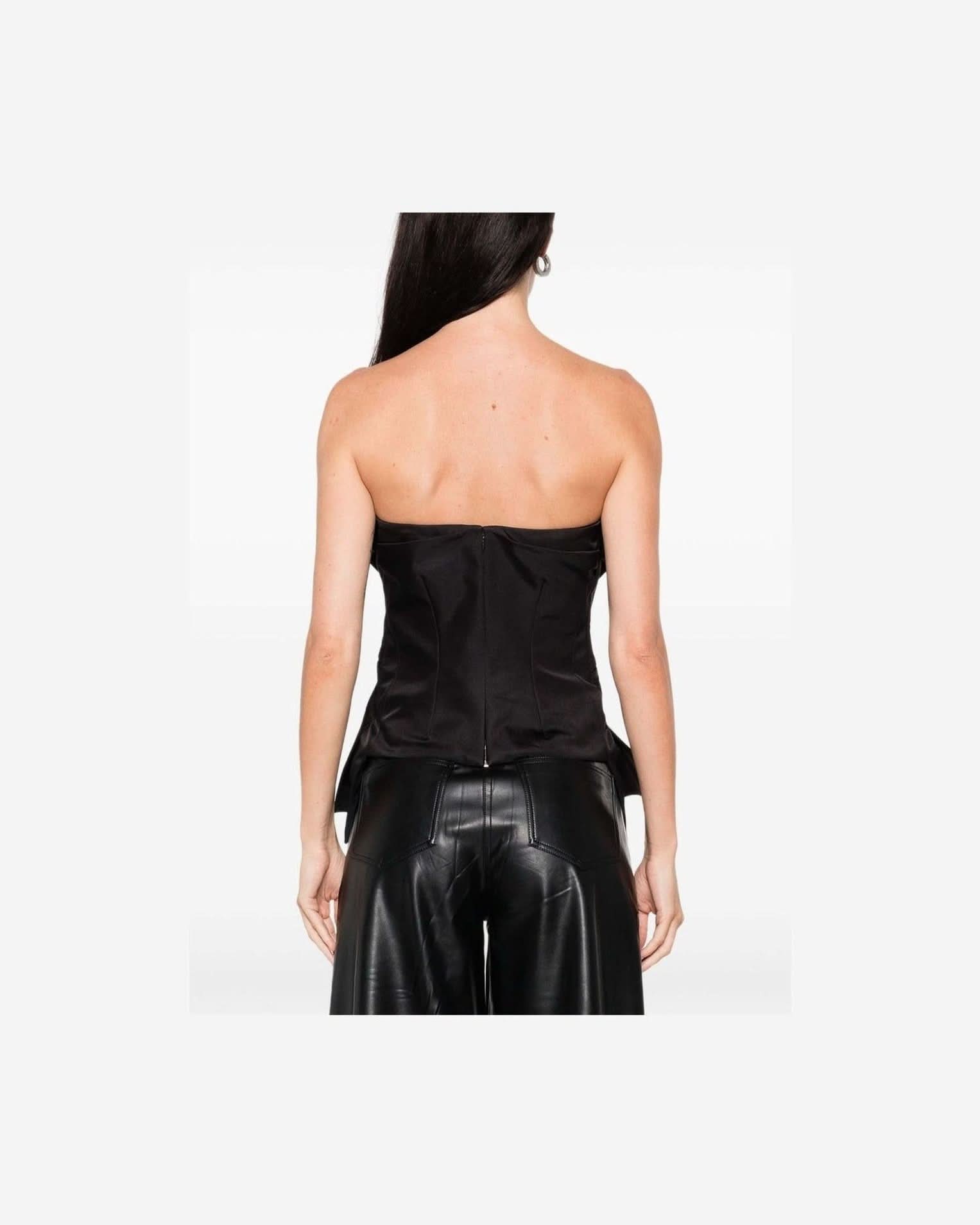 Alexander Mcqueen Black Top Blouses