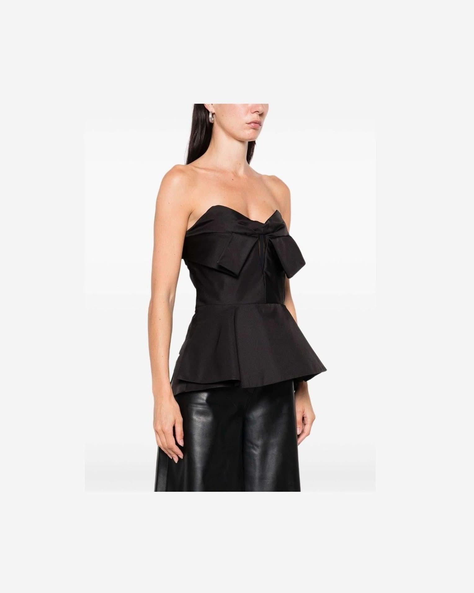 Alexander Mcqueen Black Top Blouses