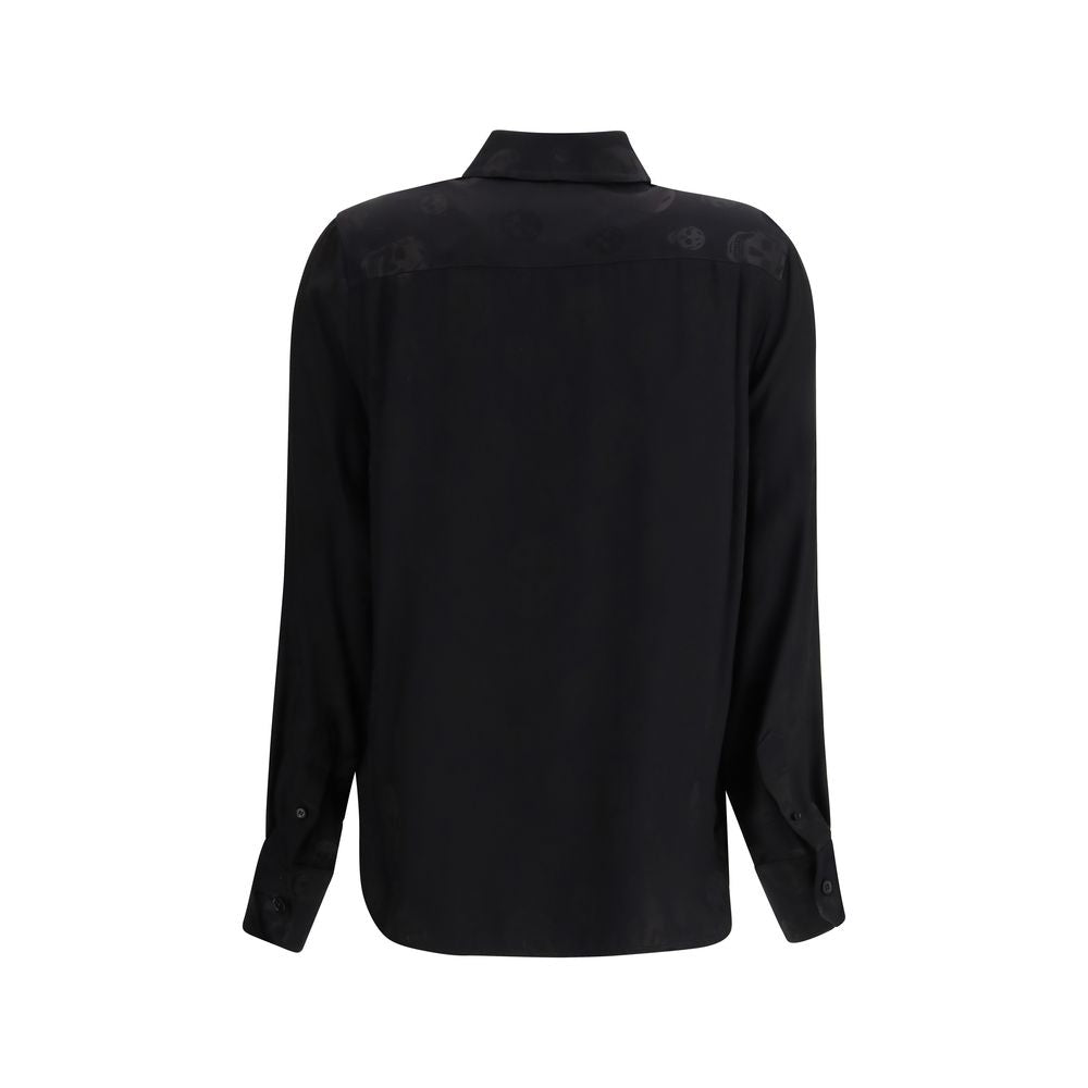 Alexander Mcqueen Black Viscose Pattern Shirt Glam Steals