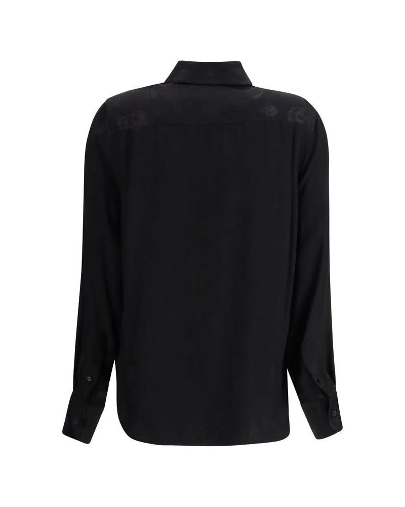 Alexander Mcqueen Black Viscose Pattern Shirt