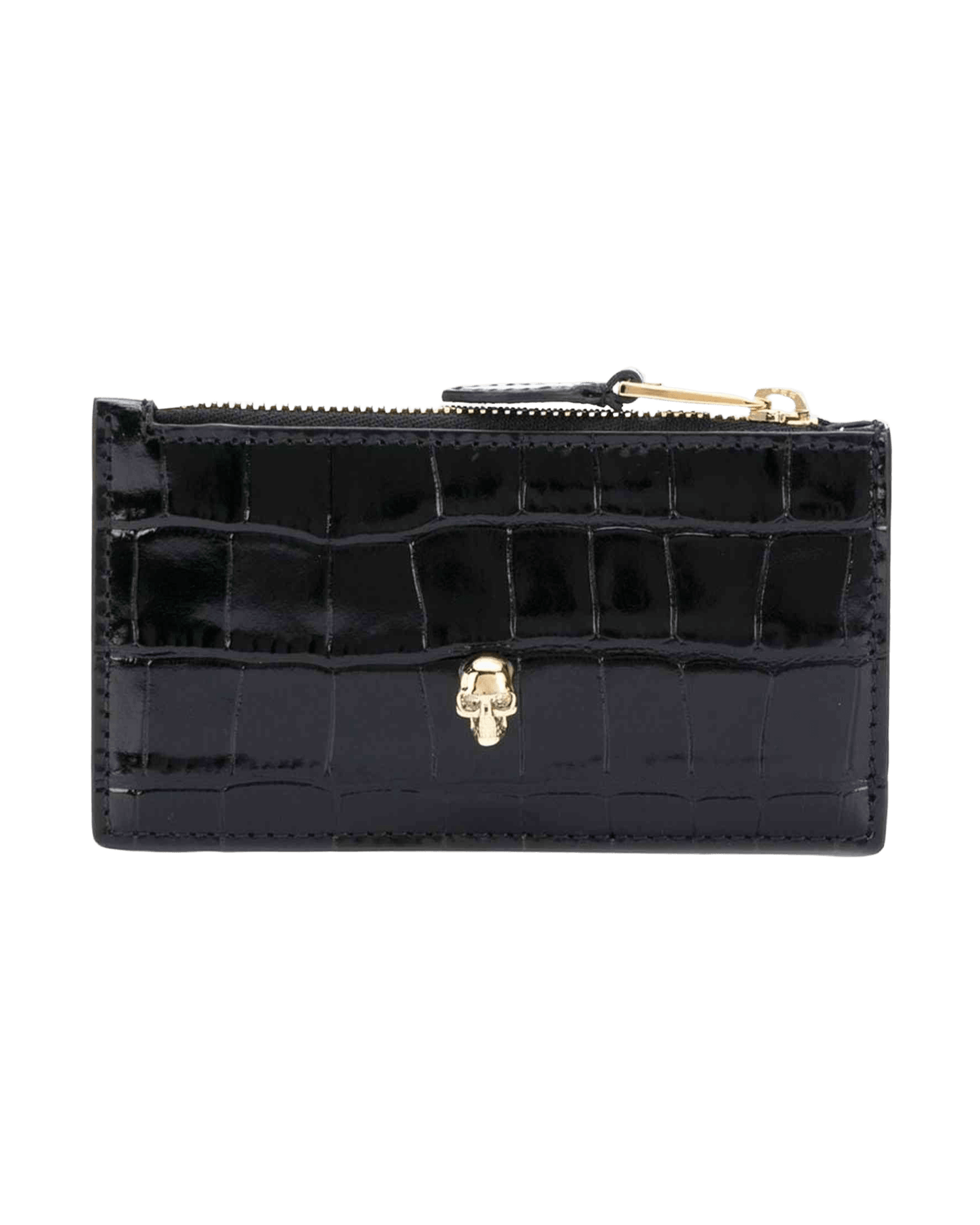 Alexander Mcqueen Leather Skull Zipped Card Case Glam Steals