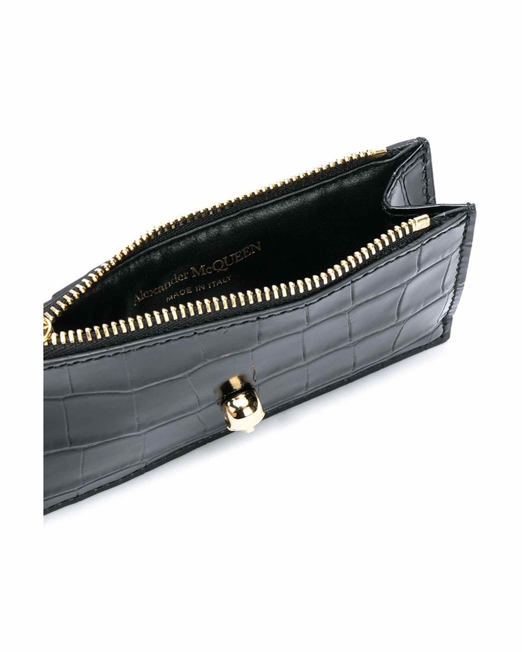 Alexander Mcqueen Leather Skull Zipped Card Case Glam Steals