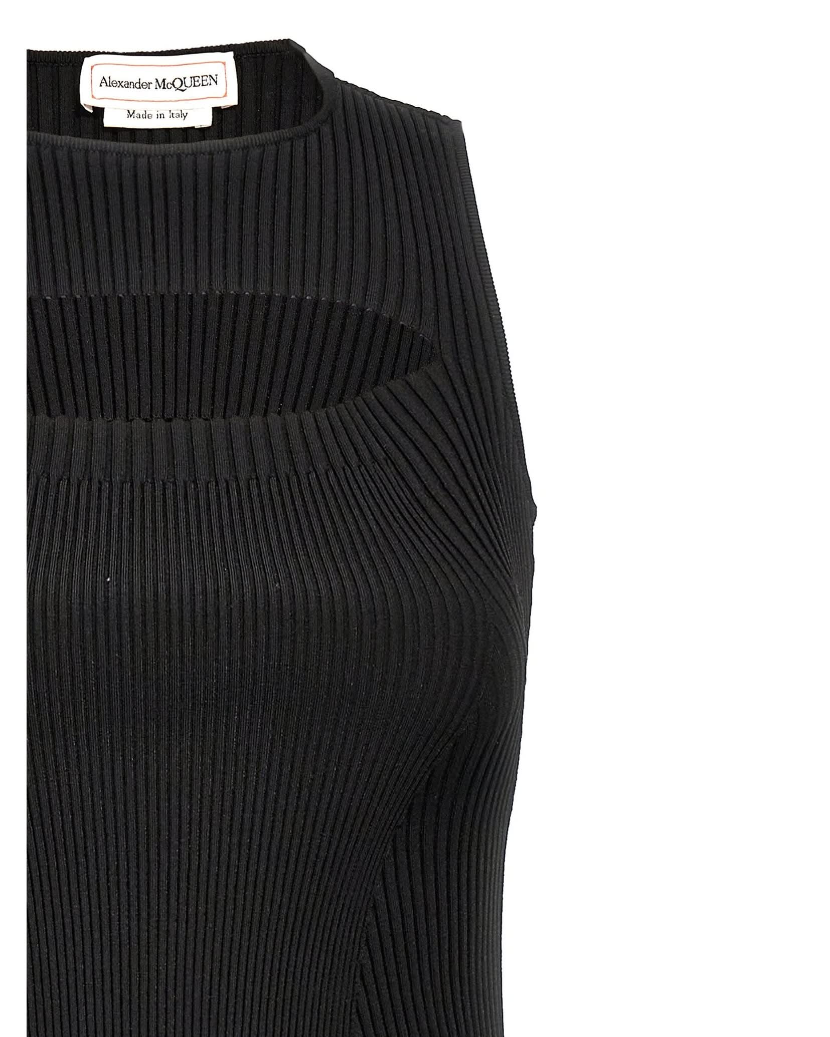 Alexander Mcqueen Ribbed Knit Dress Glam Steals
