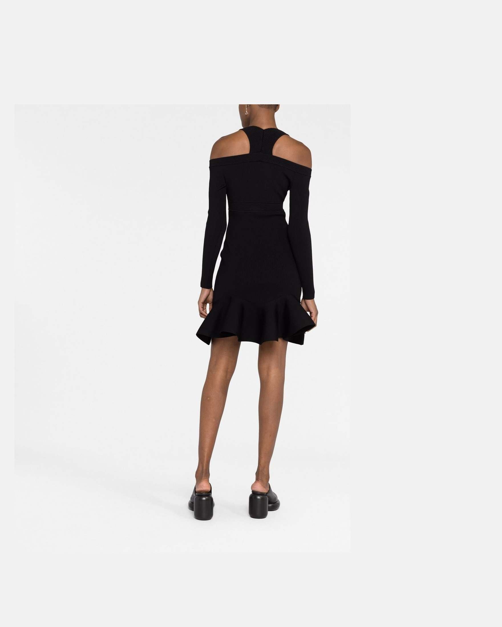 Alexander Mcqueen Short Knitted Dress with V Neck Glam Steals