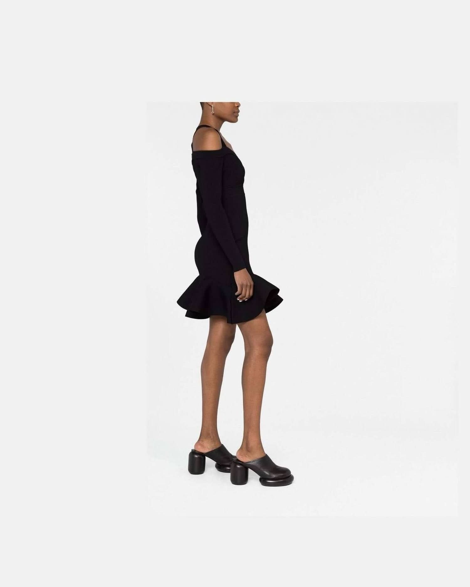 Alexander Mcqueen V-Neck Knitted Short Dress Dresses