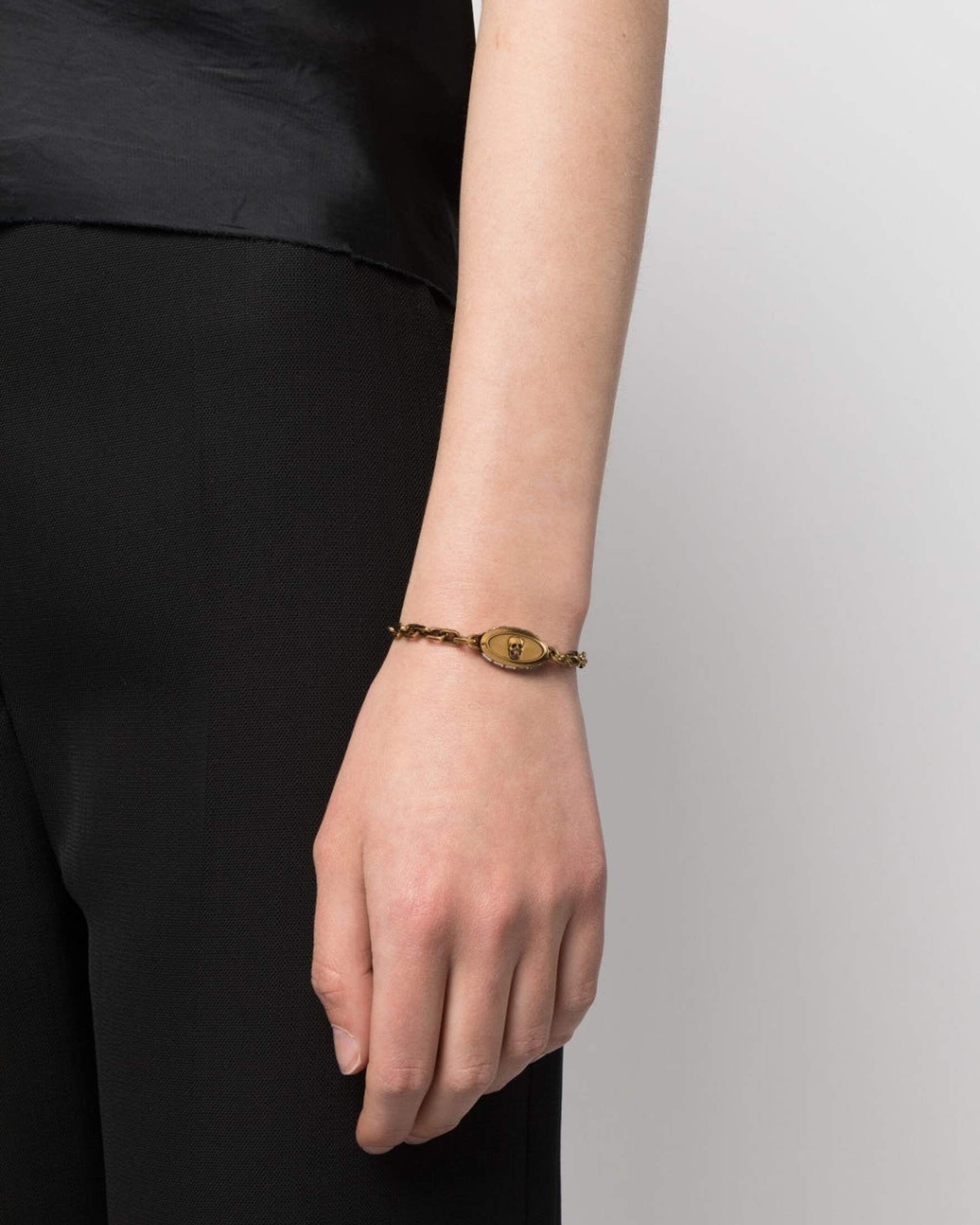 Alexander Mcqueen Skull Detail Chain Link Bracelet Glam Steals