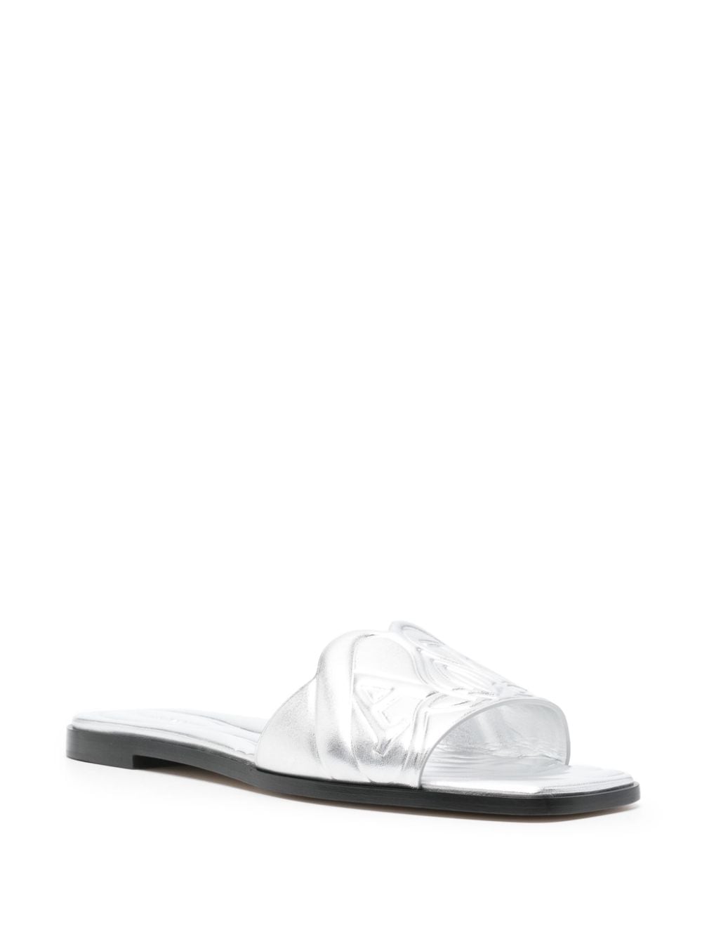 Alexander Mcqueen Slide Sandals with Embossed Logo Glam Steals