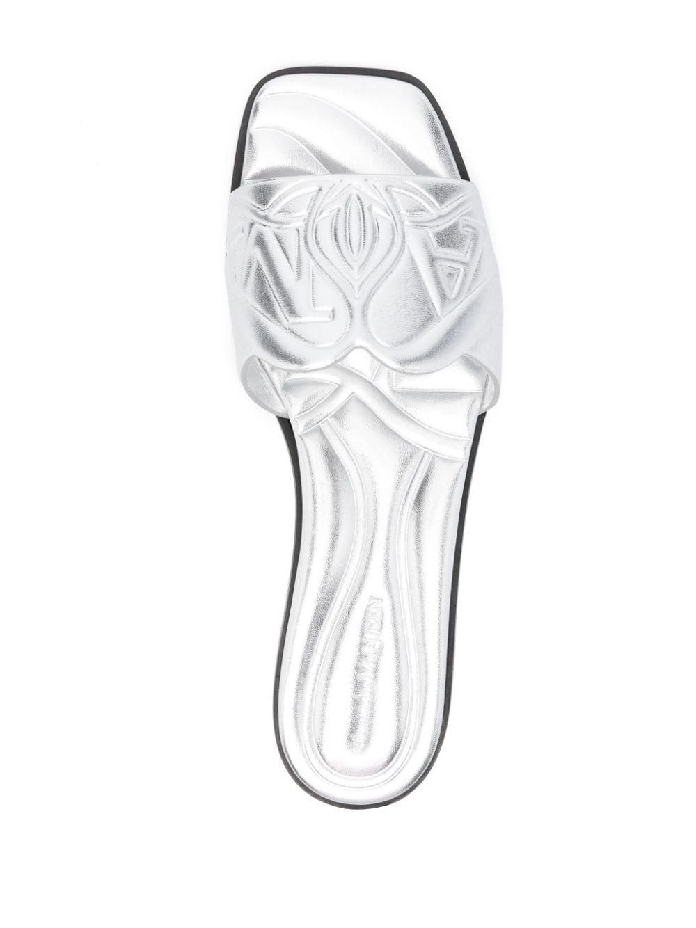 Alexander Mcqueen Slide Sandals with Embossed Logo Glam Steals