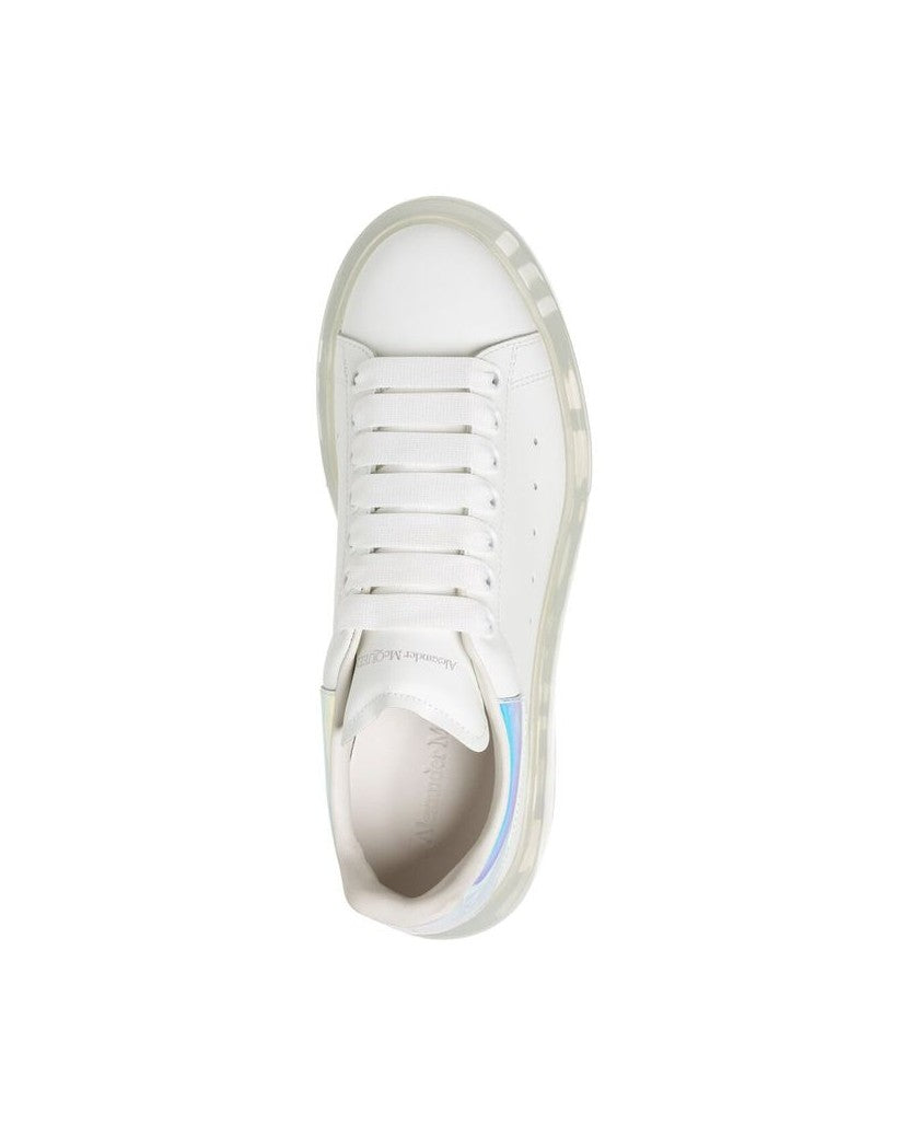 Alexander Mcqueen White Calfskin Chunky Sneakers Glam Steals