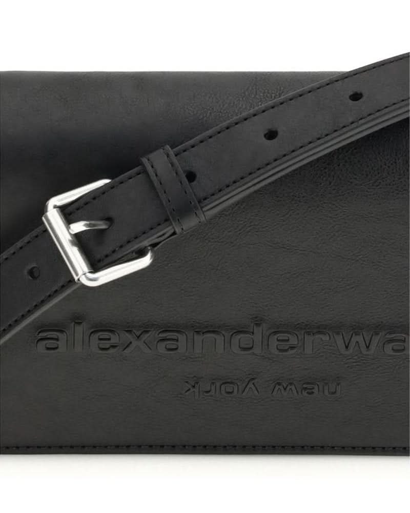 Alexander Wang Black Calf Leather Bos Taurus Shoulder Bag Shoulder Bags