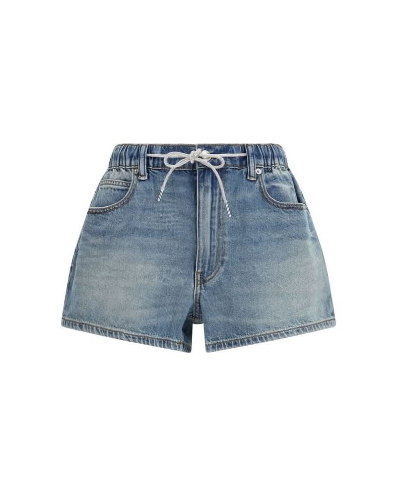 Alexander Wang Blue Cotton Bermuda Shorts Glam Steals