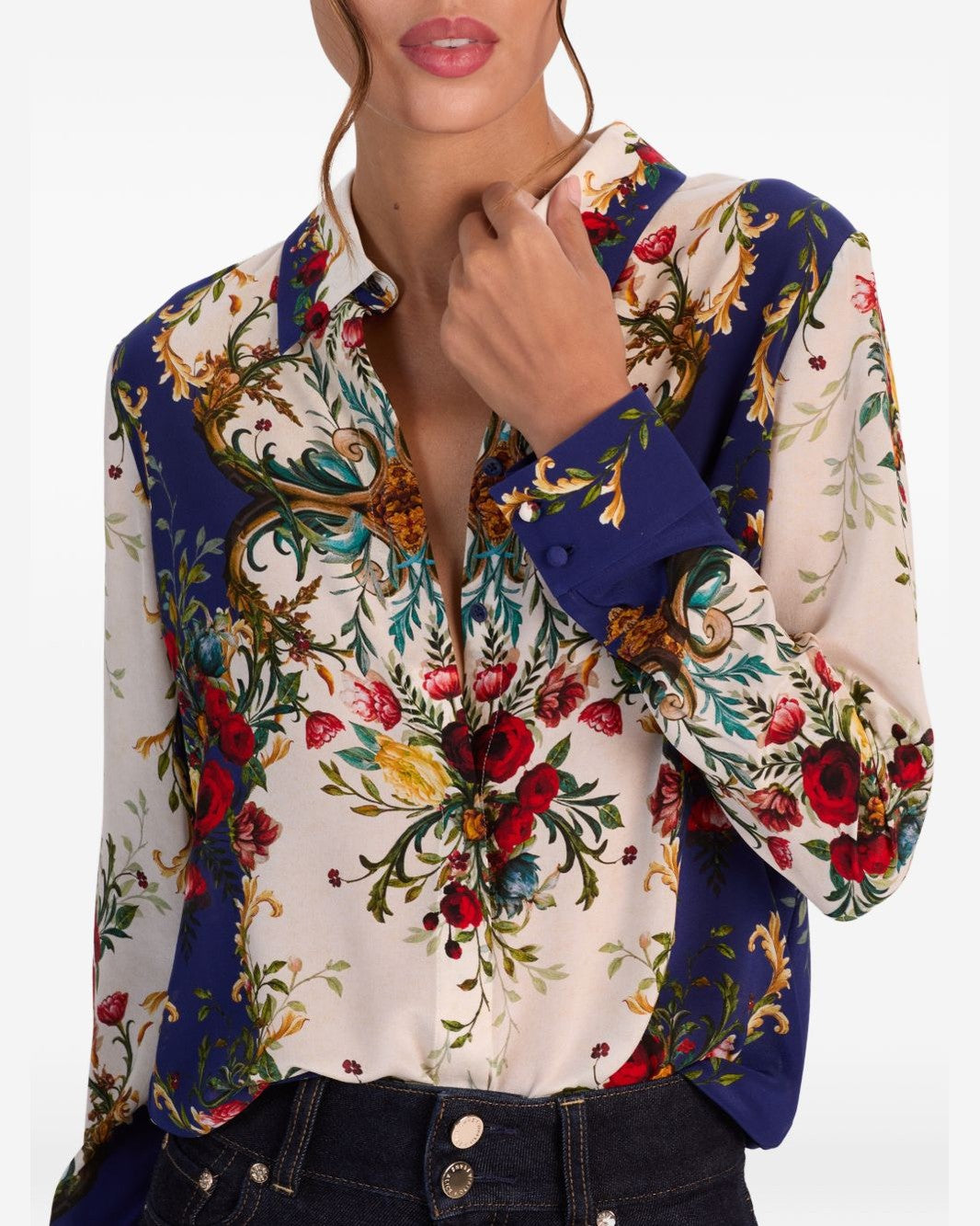 Alice + Olivia Blue Shirt Glam Steals