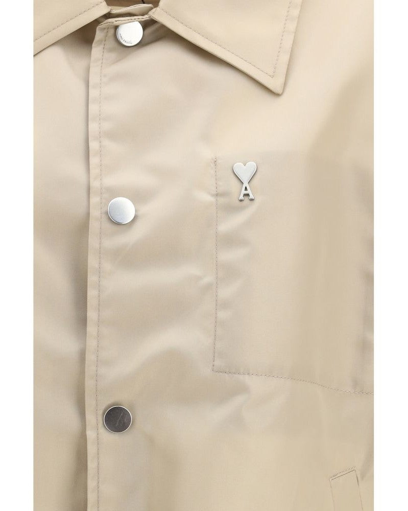 Ami Paris Beige Polyamide Trench Coat