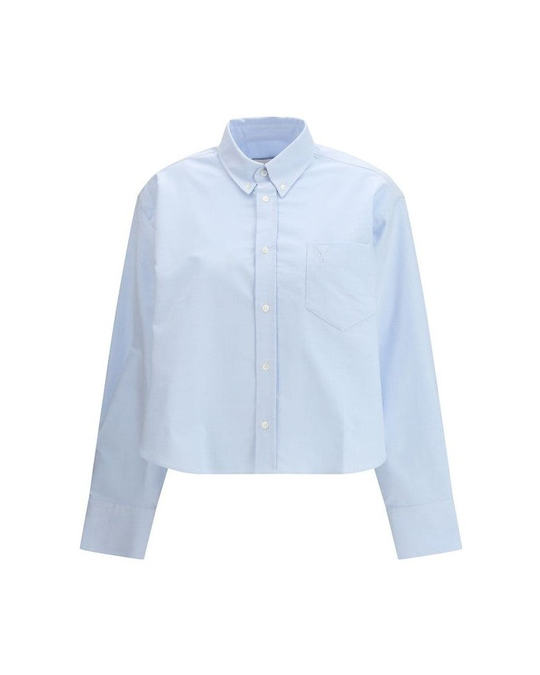 Ami Paris Blue Cotton Dress Shirt Glam Steals