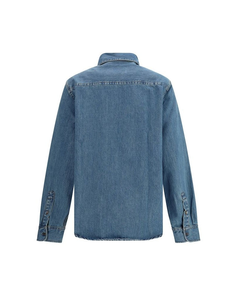 Ami Paris Blue Denim Shirt Glam Steals