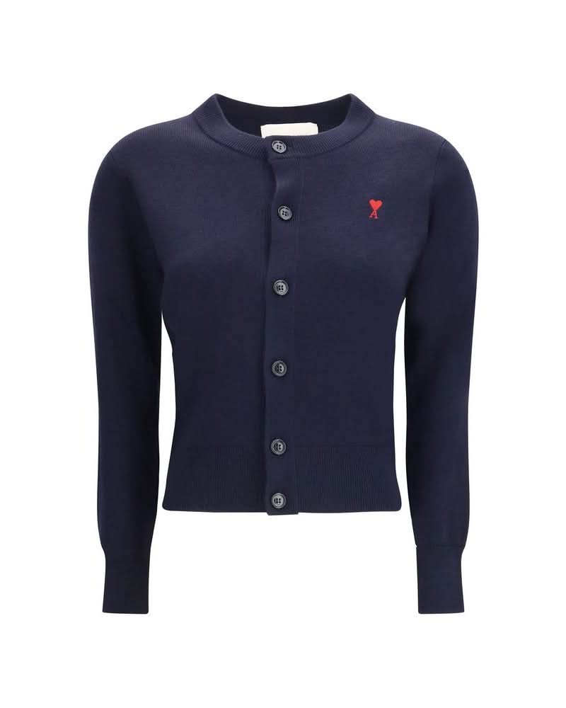 Ami Paris Blue Wool Cardigan