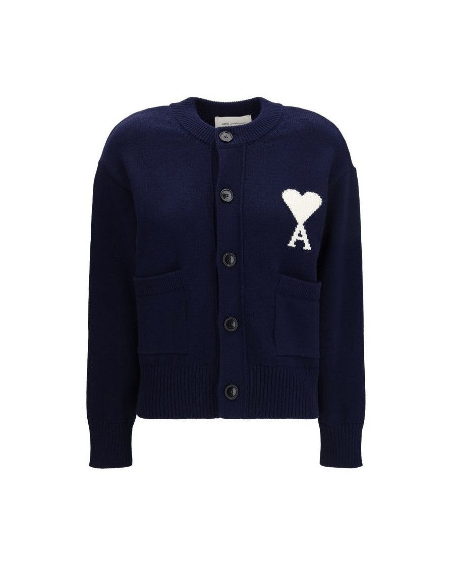 Ami Paris Blue Wool Cardigan Glam Steals