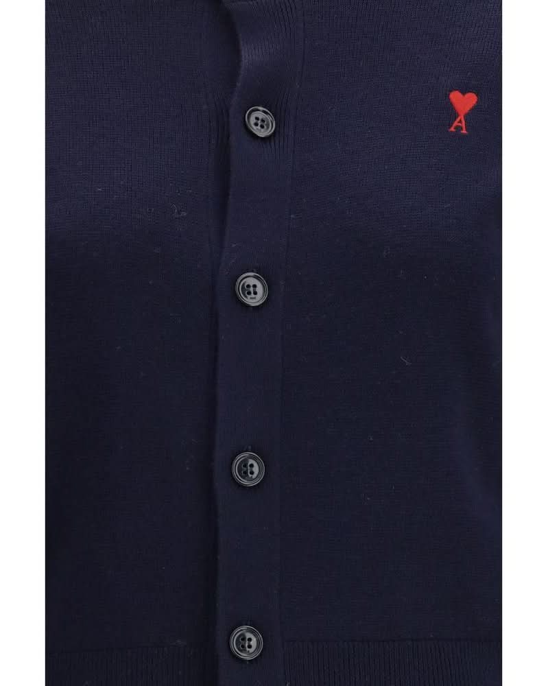Ami Paris Blue Wool Cardigan