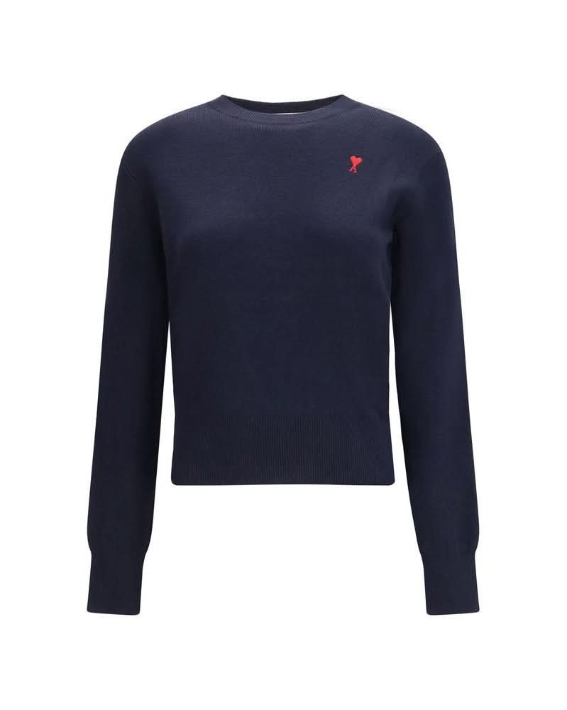Ami Paris Blue Wool Merino Sweatshirt