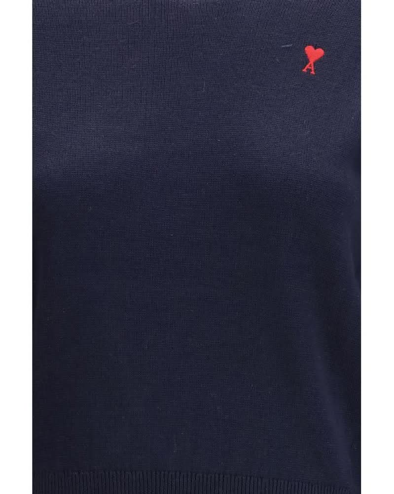 Ami Paris Blue Wool Merino Sweatshirt