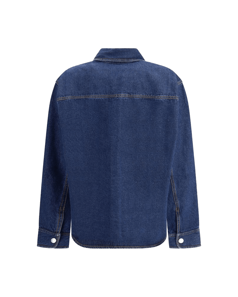 Ami Paris Cotton De Coeur Denim Overshirt Glam Steals