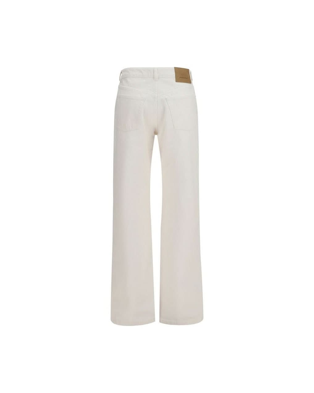 Ami Paris White Cotton Straight Leg Jeans Glam Steals