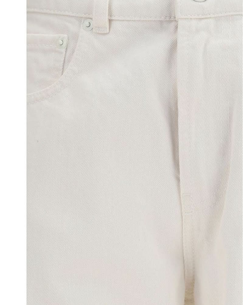 Ami Paris White Cotton Straight Leg Jeans Glam Steals