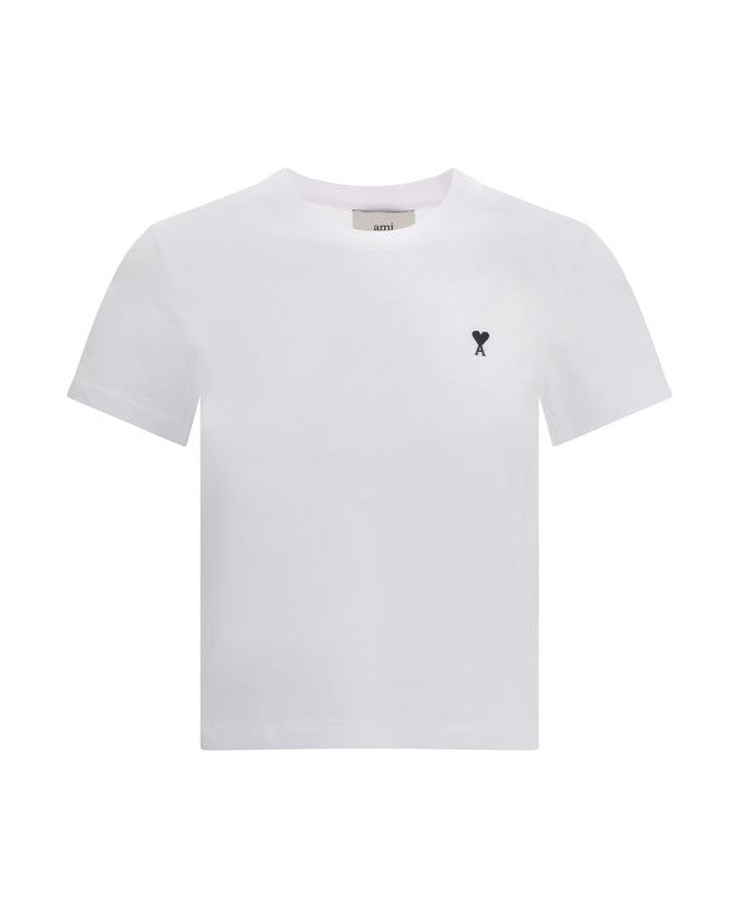 Ami Paris White Cotton T-shirt Glam Steals