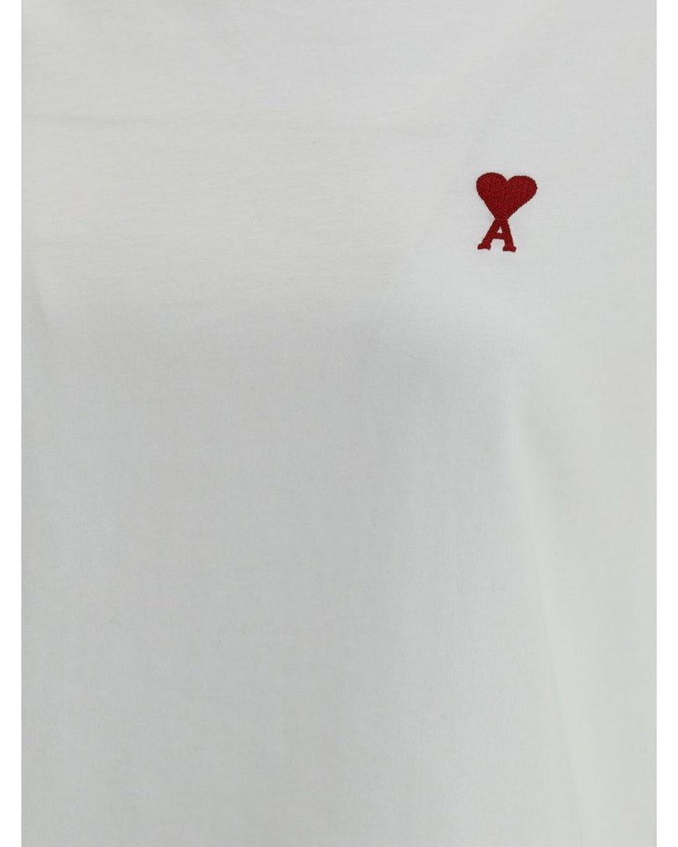 Ami Paris White Cotton T-shirt Glam Steals