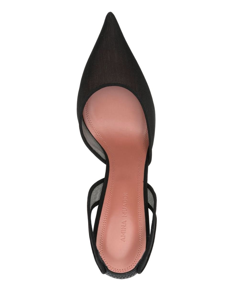 Amina Muaddi Black Heel Medium Heel
