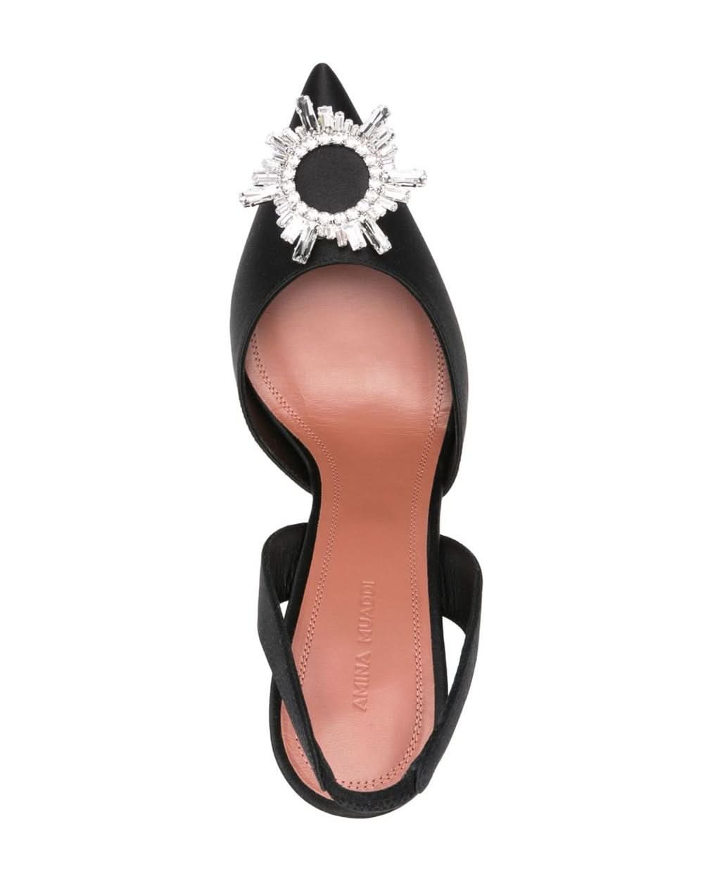 Amina Muaddi Black Heel Medium Heel