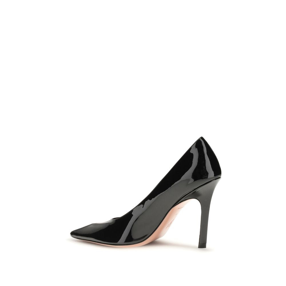 Amina Muaddi Black Lamb Ovis Aries High Heel Pumps Glam Steals