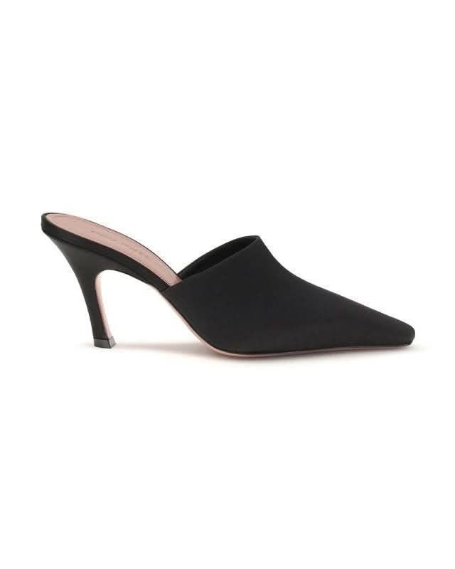Amina Muaddi Black Silk Sandals