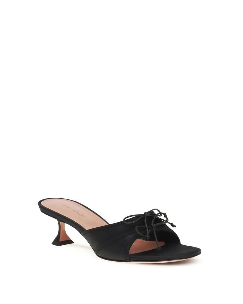Amina Muaddi Black Silk Sandals Glam Steals