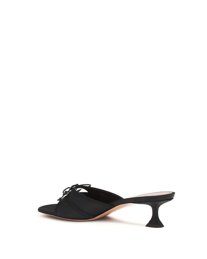 Amina Muaddi Black Silk Sandals Glam Steals