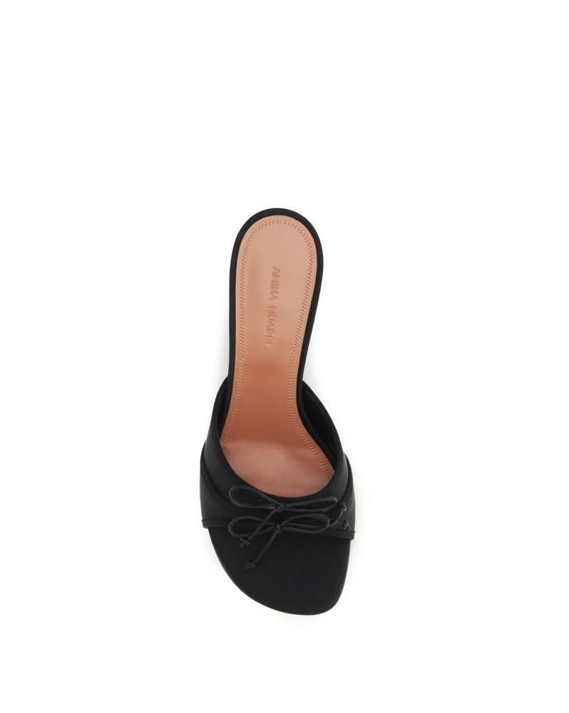 Amina Muaddi Black Silk Sandals Glam Steals