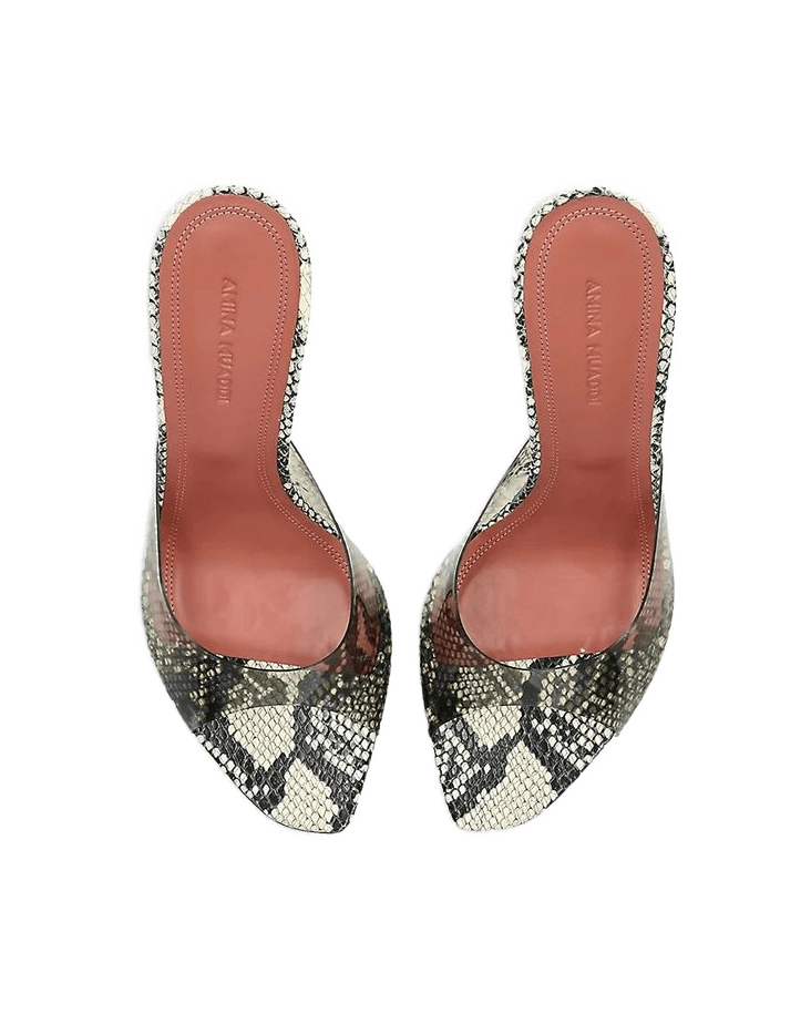 Amina Muaddi Green PVC Stiletto Heels Glam Steals