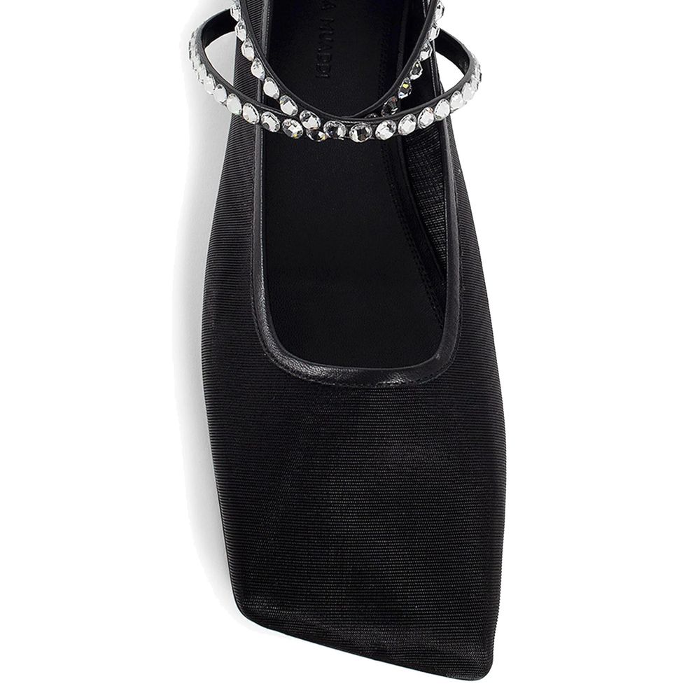 Amina Muaddi Mesh Crystal Ballerina Flats Glam Steals