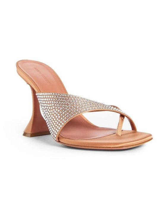 Amina Muaddi Orange Silk Mules Glam Steals