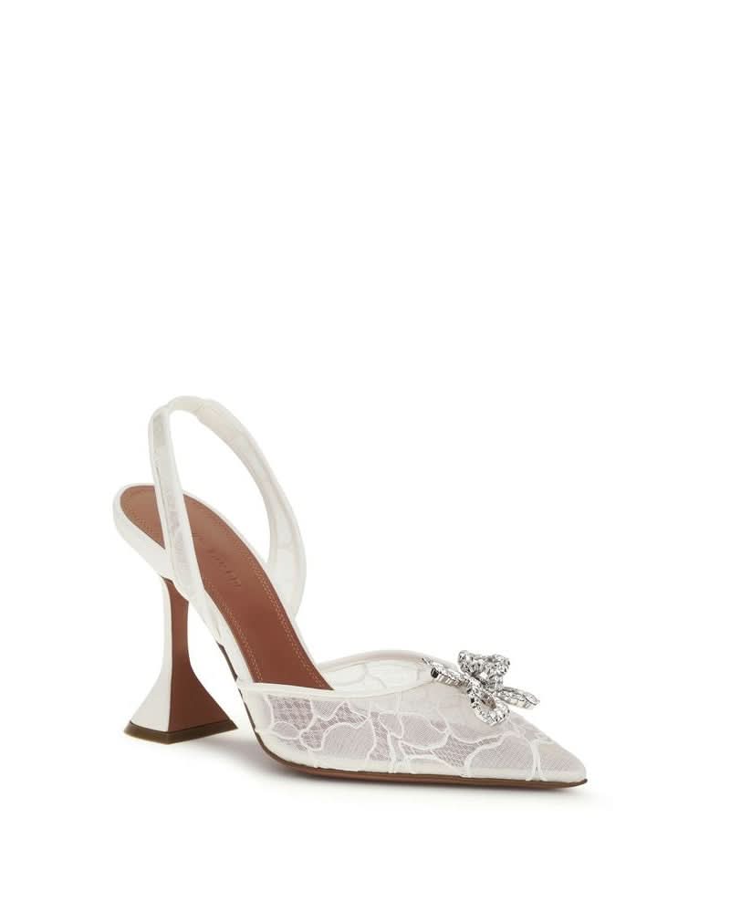Amina Muaddi White High Heel Pumps Glam Steals
