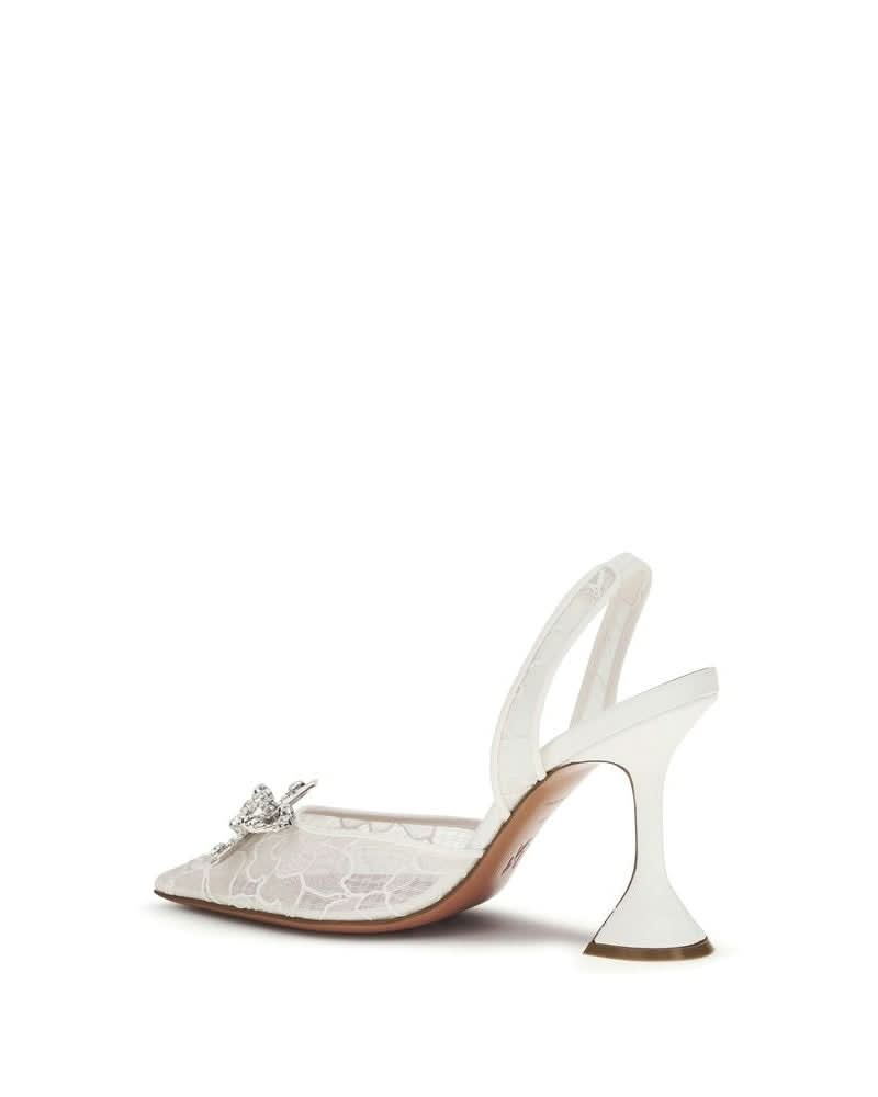 Amina Muaddi White High Heel Pumps Glam Steals