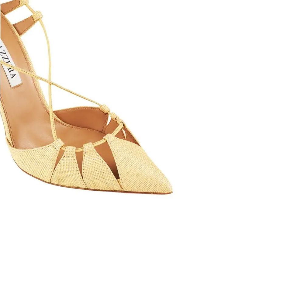 Aquazzura Aquazzurra Bellissima Woven Raffia Stiletto Sandals Glam Steals