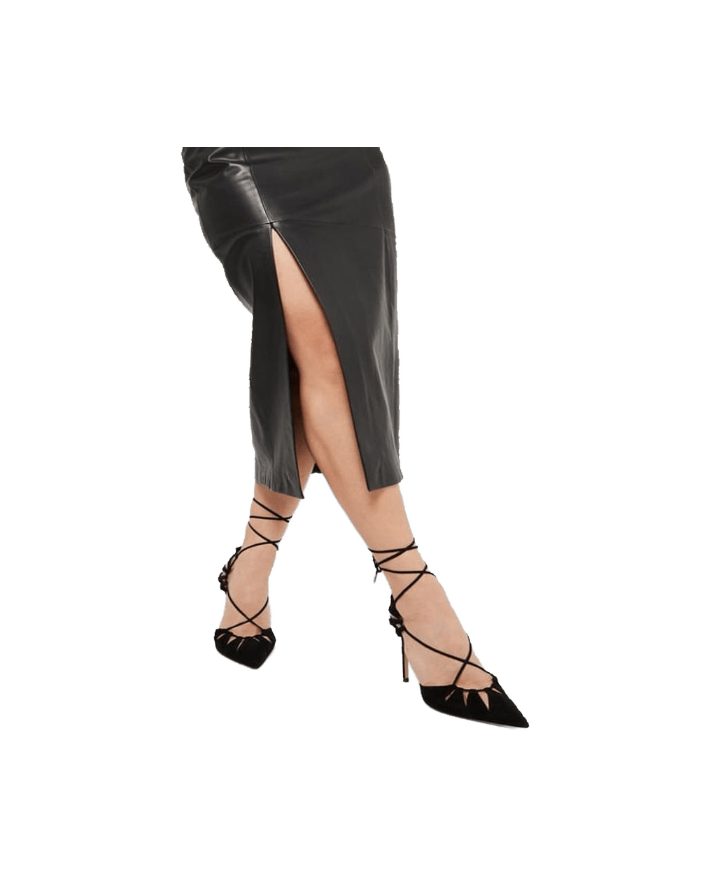 Aquazzura Black Lace-Up Calfskin Heels Glam Steals