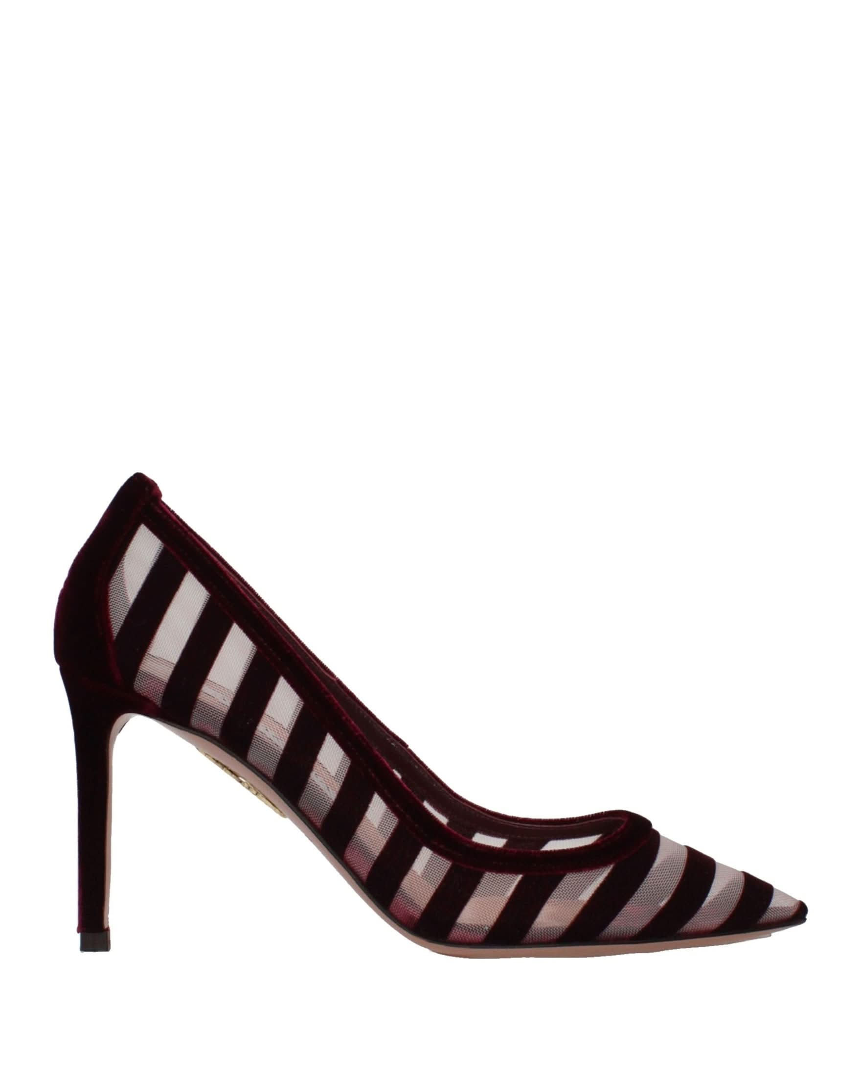 Aquazzura Velvet Transparent Mid Heel Pumps