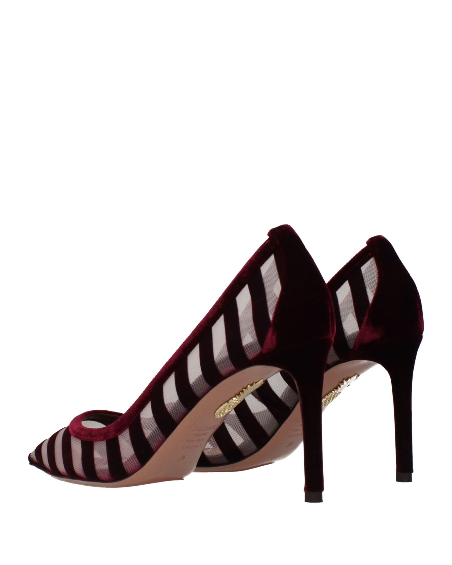 Aquazzura Velvet Transparent Mid Heel Pumps