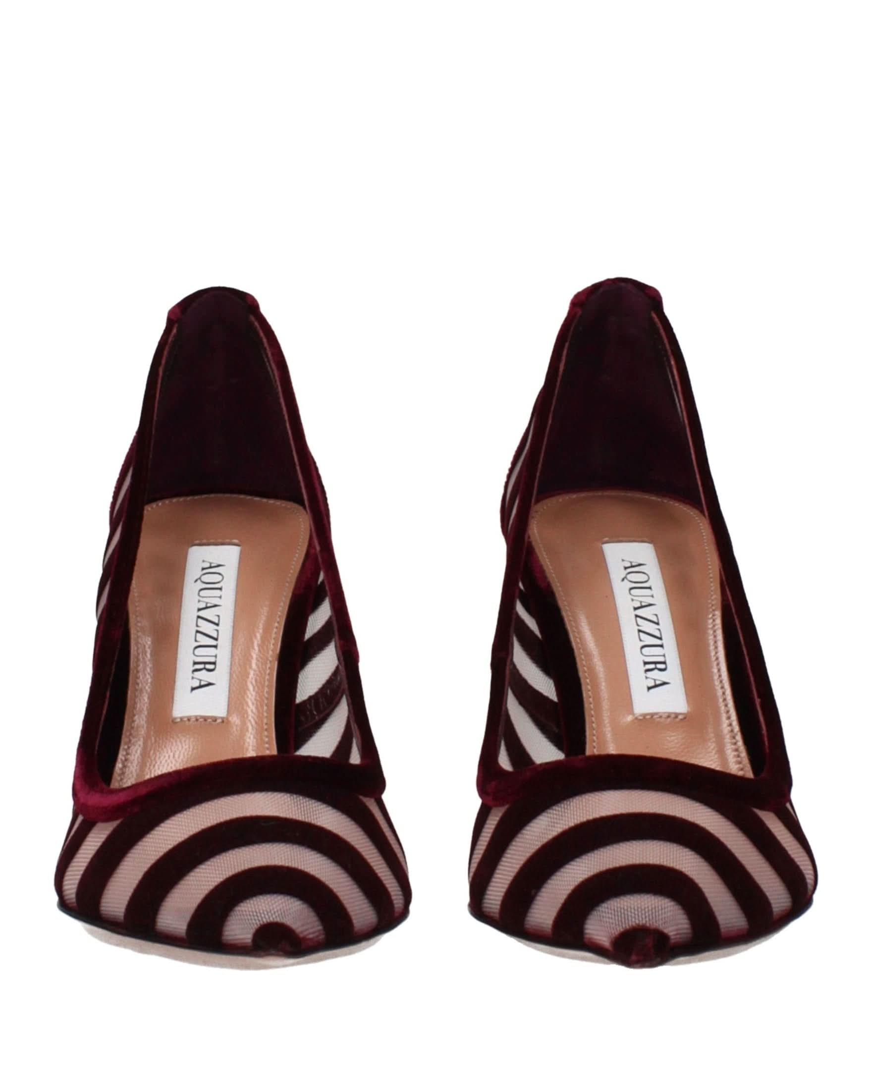 Aquazzura Velvet Transparent Mid Heel Pumps