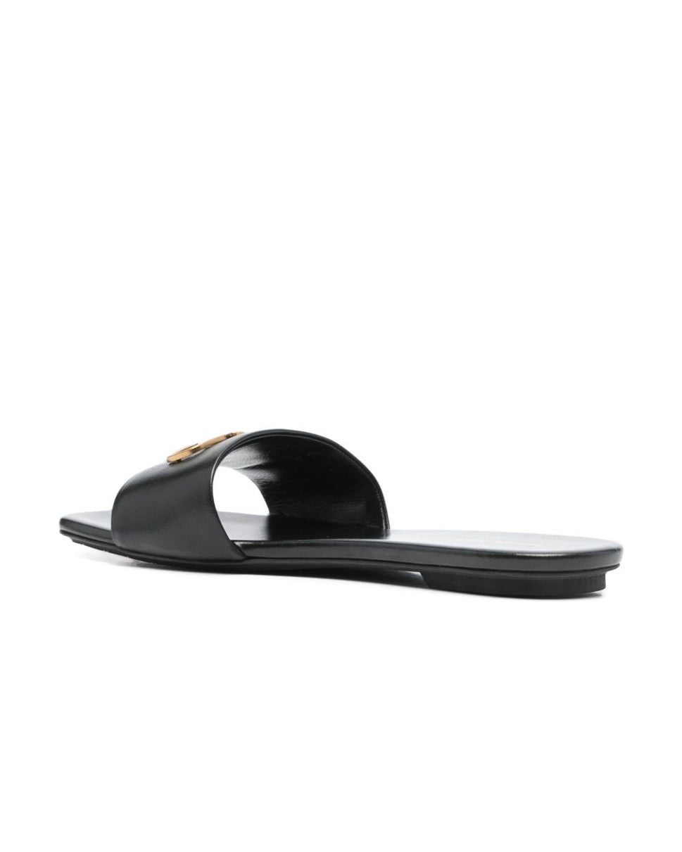 Armani Leather Emporio Exclusive Nappa Sandals with Eagle Plate Glam Steals